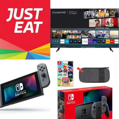 70" SAMSUNG TV, NINTENDO SWITCH SUPER MARIO 3D ALL-STARS PACK, £50 JUST EAT VOUCHER