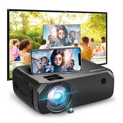 WiFi Projector, BOMAKER 6000 Wireless Screen Mirroring Outdoor Movie Projector,