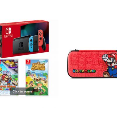Nintendo Switch Paper Mario: The Origami King + Animal Crossing with Mario Case