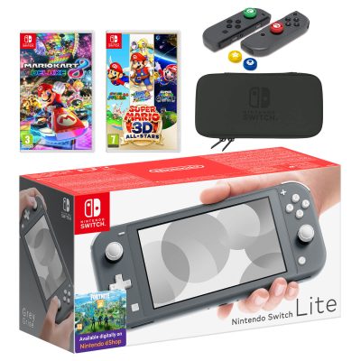 **3 WINNERS** Nintendo Switch Lite (Grey) Mario Mega Pack