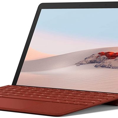 Microsoft Surface GO 2 10 Inch 2-in-1 Laptop and Tablet PC – Silver,Windows 10, 2020, with Surface Go 2 Type Cover - Poppy Red