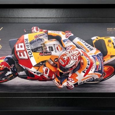 Marc Marquez, World Moto GP Champion Framed with Signature & Chain Piece