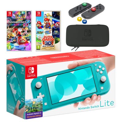 **3 WINNERS** Nintendo Switch Lite (Turquoise) Mario Mega Pack