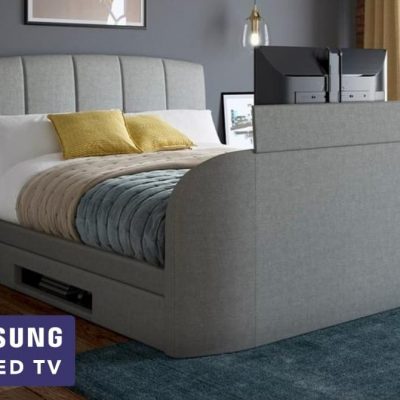 Seoul Upholstered Bed Frame with 32" LED TV & Mattress