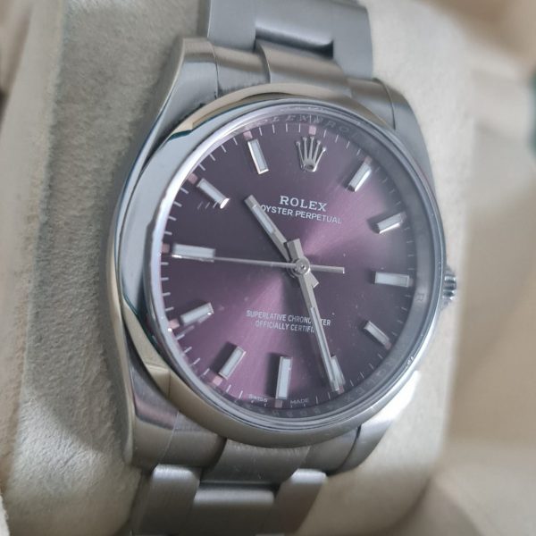 ROLEX Oyster Perpetual 34 Purple Dial Unisex Watch (DRAWN 31.03.21)