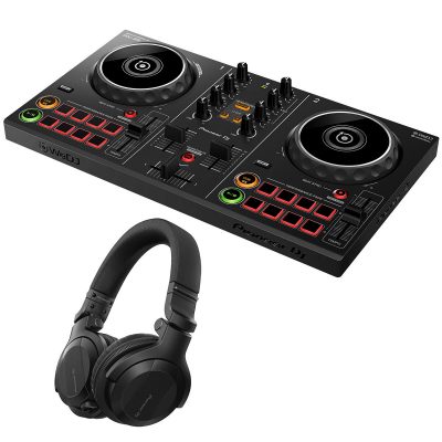 Pioneer DDJ-200 Controller and HDJ-CUE1BT-K Bluetooth Headphones