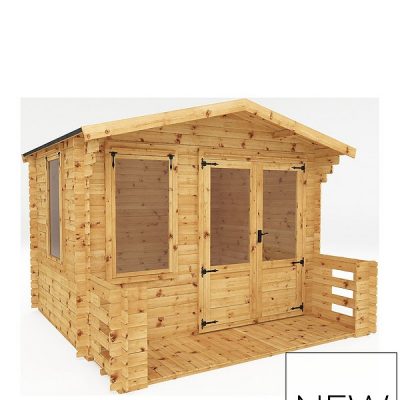 3.3m X 3.4m Log Cabin With Veranda - 19mm