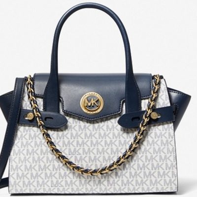 MICHAEL KORS Carmen Small Logo and Leather Belted Satchel (DRAWN 17.03.21)