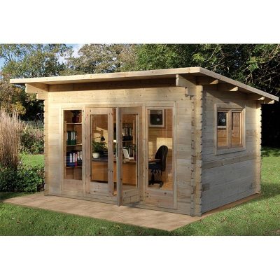 Forest Melbury 4m x 3m Log Cabin (34mm) - Double Glazed Including Installation (DRAWN 13.03.21)
