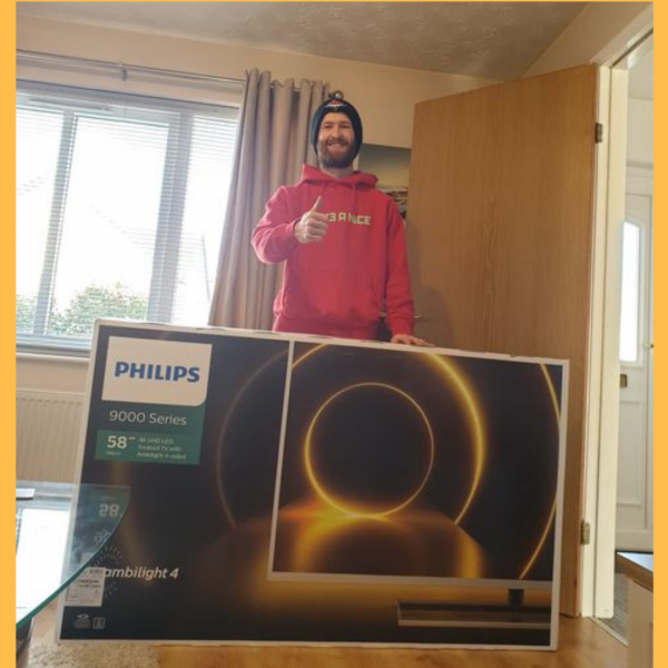 Won a 58″ Philips TV!