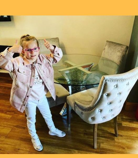 Won the Round Mirrored Glass Top Dining Table with 4 Dining Chairs!