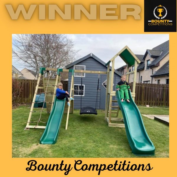 Won the Rebo Wooden Climbing Frame with Swings!