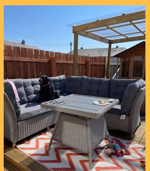 Won the Grey Rattan Corner Sofa and Table Set!!