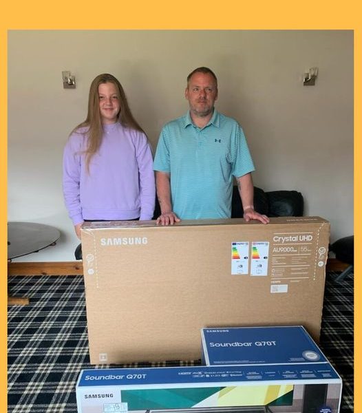 Won the Samsung 55″ 4K QLED TV and Wireless Soundbar Bundle!!