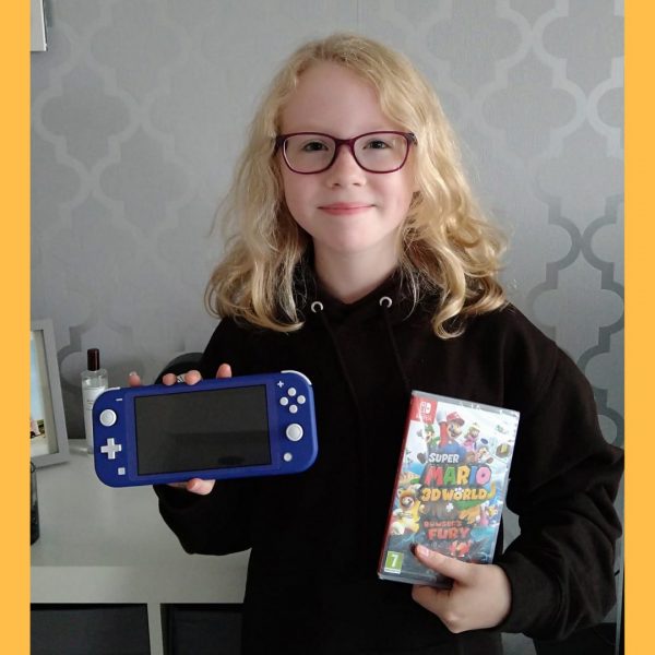 Won the Nintendo Switch Lite (Blue) and Super Mario 3D World + Bowser’s Fury!!