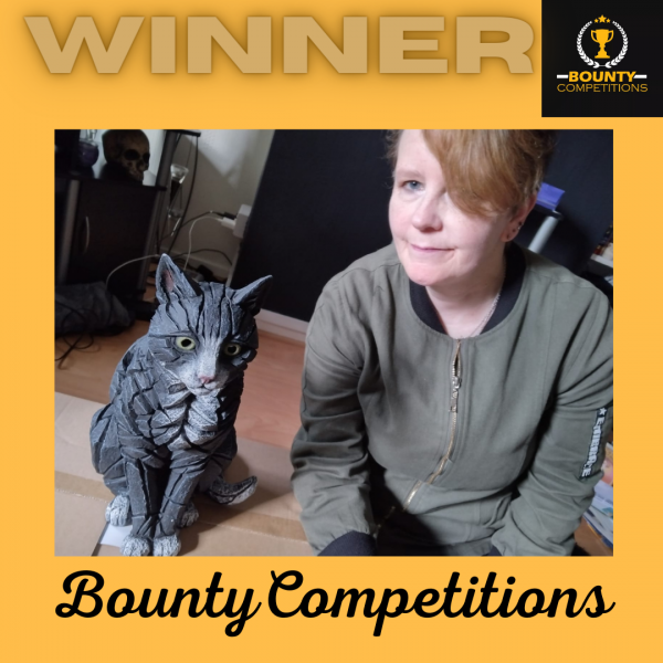 Won the Edge Sculpture Cat Sitting by Matt Buckley!!