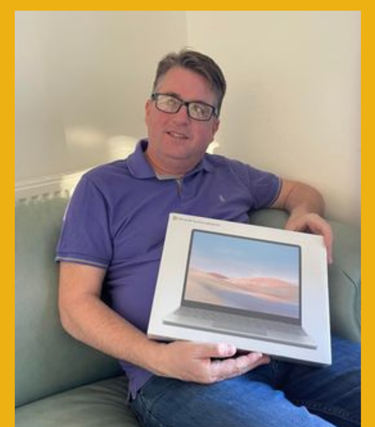 Won the Microsoft 12.5″ Surface Laptop Go – Platinum!!