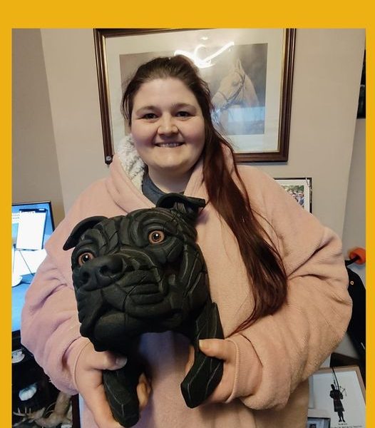 Won the Edge Sculpture: Staffordshire Bull Terrier by Matt Buckley!!