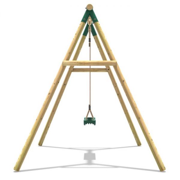 Rebo Wooden Garden Swing Sets - Solar with assembly tool kit and rubber floor mat (DRAWN 25.02.22)