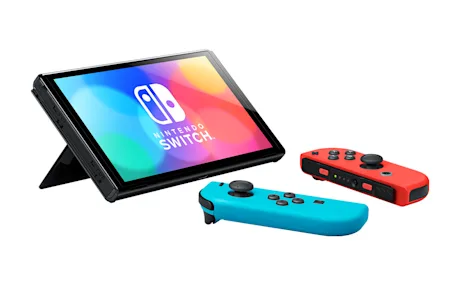 Nintendo Switch OLED Model 64GB - Neon Red/Blue and Games bundle (DRAWN 30.03.22)