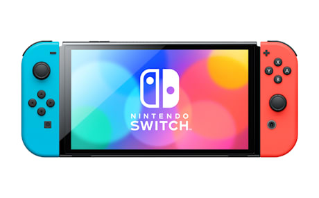 Nintendo Switch OLED Model 64GB - Neon Red/Blue and Games bundle (DRAWN 30.03.22)