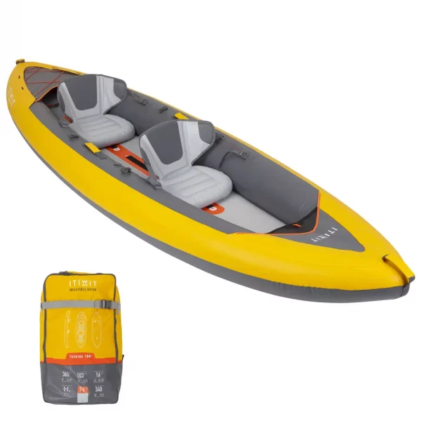2-PERSON TOURING INFLATABLE KAYAK WITH PUMP & PADDLE (DRAWN 30.03.22)