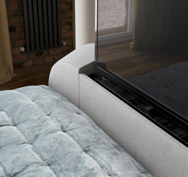 Seoul Upholstered TV Bed Grey with Mattress (DRAWN 29.03.22)