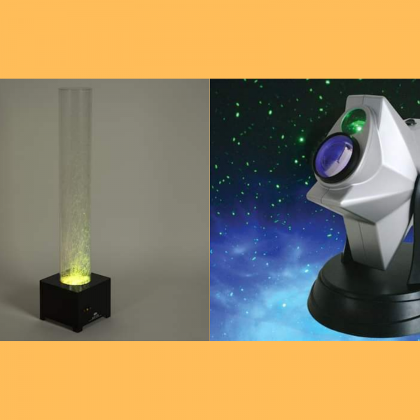 Rechargeable Hurricane Sensory Bubble Tube & Laser Star Projector Bundle (DRAWN 11.03.22)