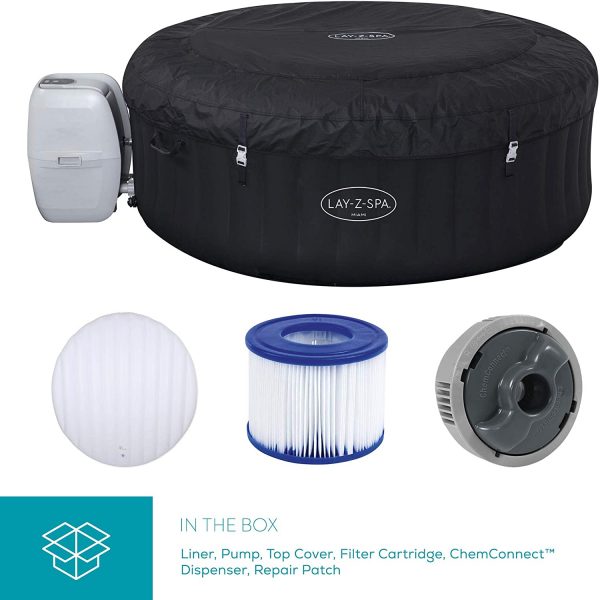 **Two Winners** Lay-Z-Spa 71in x 26in Miami AirJet Inflatable Hot Tub Spa with Freeze Shield Technology (DRAWN 11.03.22)