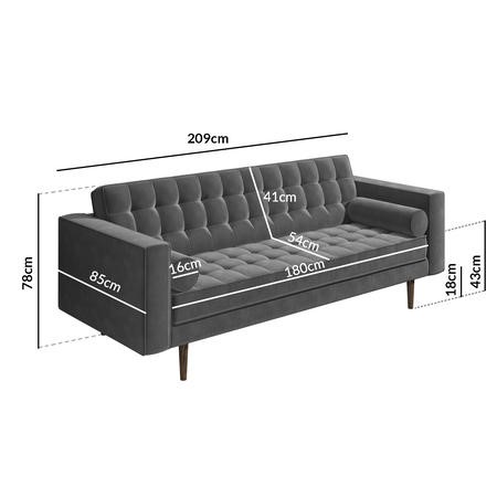 Mid Century Quilted Grey Velvet 3 Seater and 2 Seater Sofa Set - Elba - Grey (DRAWN 06.04.22)