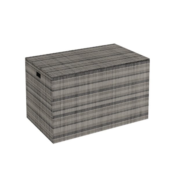 Grey Rattan Outdoor Gas Lift Storage Box - 150cm x 90cm (DRAWN 29.03.22)