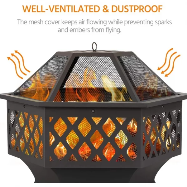 Mcgowen 62Cm H x 61Cm W Iron Wood Burning Outdoor Fire Pit (DRAWN 25/03/22)