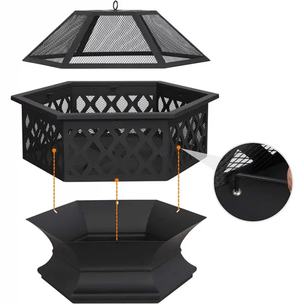 Mcgowen 62Cm H x 61Cm W Iron Wood Burning Outdoor Fire Pit (DRAWN 25/03/22)