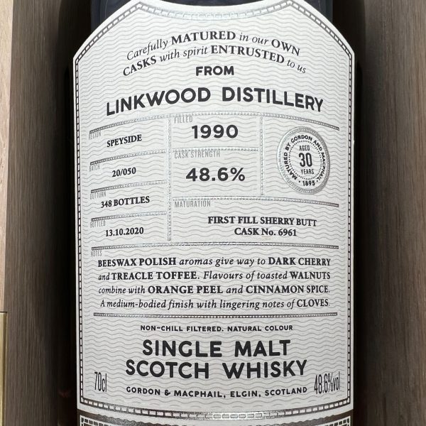 Gordon & MacPhail Linkwood 30 Year Old 1990 (DRAWN 14.03.22)