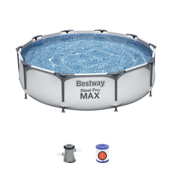 Bestway Steel Pro Frame Swimming Pool with Pump - 10 feet x 30 inch (DRAWN 01.04.22)