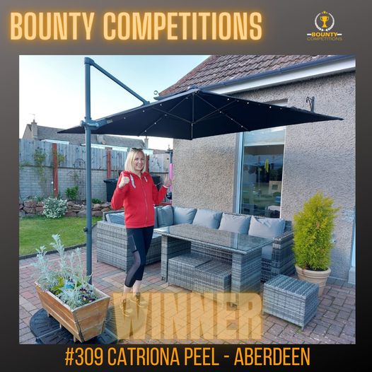 Won the Oey Parasol Cantilever Parasol with Lights!!