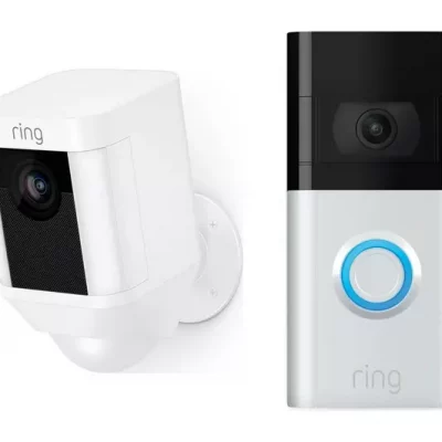 RING Spotlight Cam Battery & Video Doorbell 3 Bundle - White (DRAWN 05.08.22)