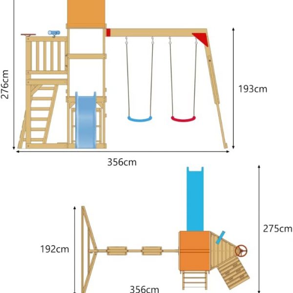 Wooden Swing and Slide Climbing Play Set (DRAWN 12.08.22)