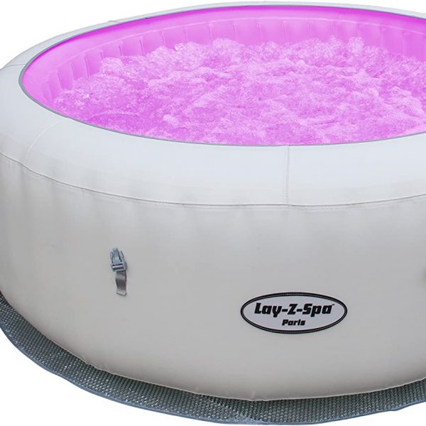 Lay-Z-Spa Paris Airjet Inflatable Hot Tub with LED Lights, 4-6 Person (DRAWN 12.08.22)