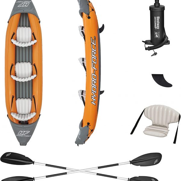 3 Person Inflatable Kayak Set with 2 Paddles and Hand Pump (DRAWN 12.08.22)