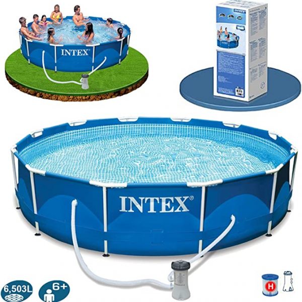 Intex 28212UK Metal Frame Pool Set, Blue, 12 ft #2 (DRAWN 10/08/22)