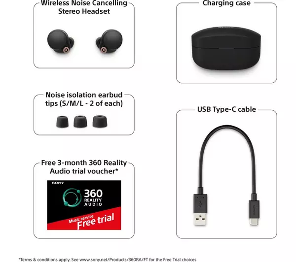 SONY WF-1000XM4 Wireless Bluetooth Noise-Cancelling Earbuds - Silver (DRAWN 29.08.22)