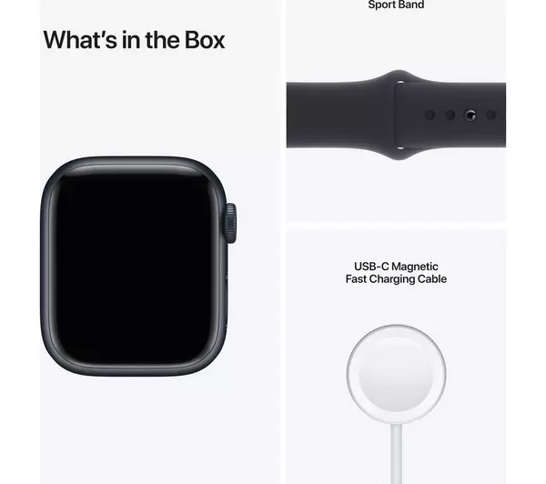 APPLE Watch Series 7 - Midnight Aluminium with Midnight Sports Band, 41 mm (DRAWN 17/08/22)