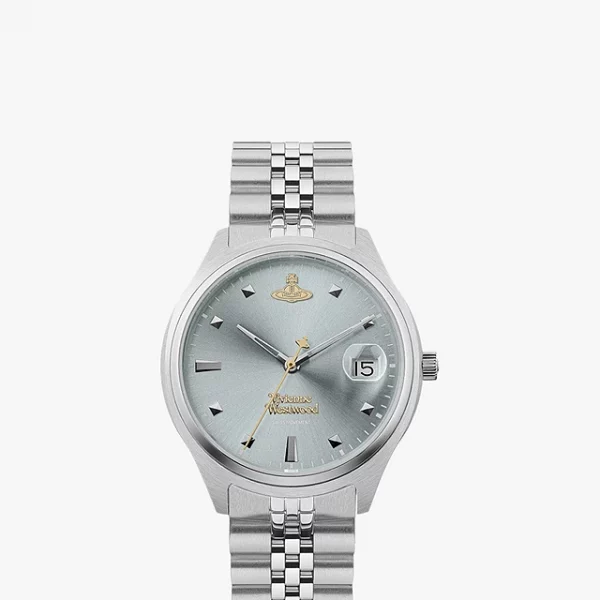 Vivienne Westwood Women's Camberwell Date Watch, Silver/Light Blue (DRAWN 23.09.22)