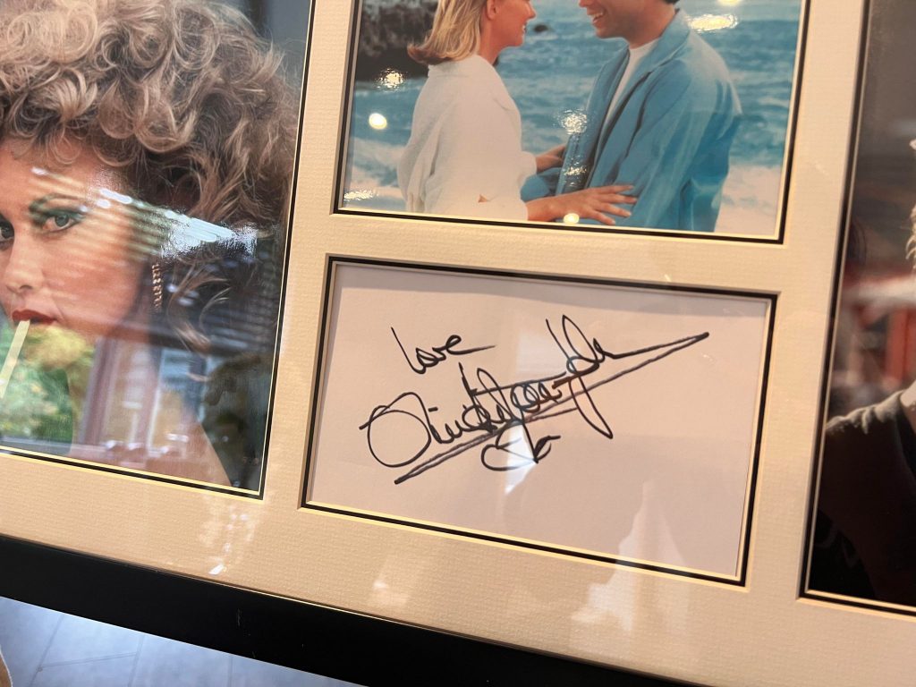 Olivia Newton John John Travolta Signed Grease Display DRAWN 12 09 22 Bounty Competitions