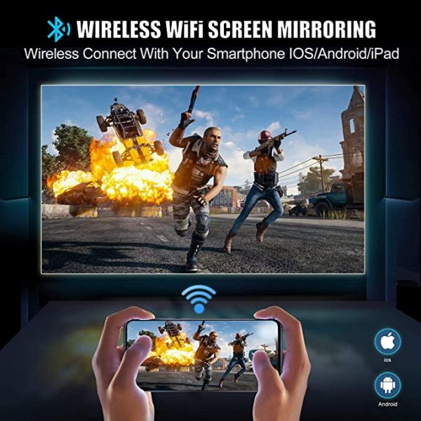 Bluetooth Projector, 8000 Lumen Video Projector Native 1920x1080 Full HD (DRAWN 23.09.22)