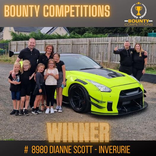 Won the Nissan GTR on the 2nd of September and chose the HUGE £70K Cash alternative !!