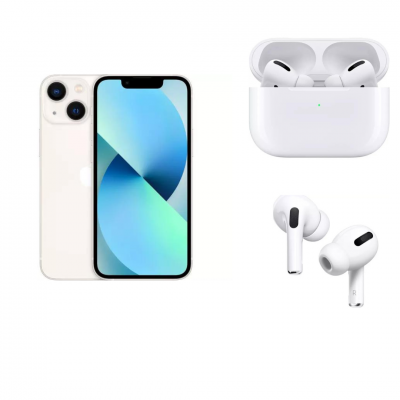 APPLE iPhone 13 mini - 256 GB, Starlight with APPLE AirPods Pro with MagSafe Charging Case - White (DRAWN 09.09.22)