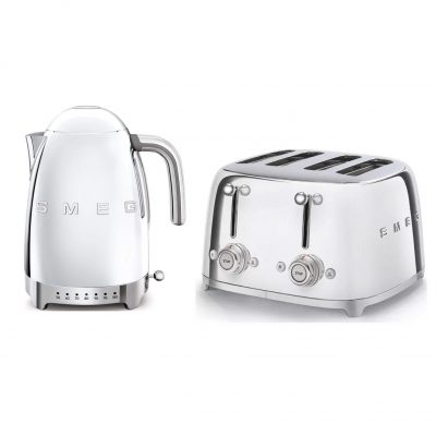 Smeg Stainless Steel Retro Kettle and Toaster  (DRAWN 14.10.22)