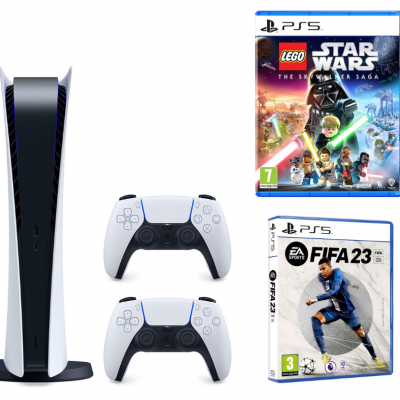 PlayStation 5, White Controller, LEGO Star Wars & FIFA 23 Bundle (DRAWN 14.10.22)